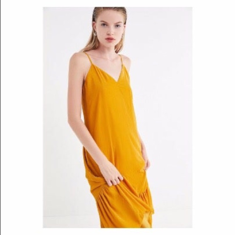 Urban Outfitters Velvet Ruffle Slip Dress